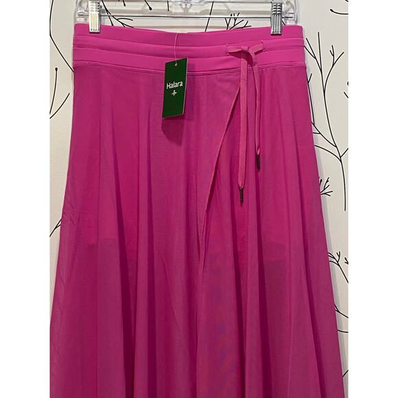 NWT HALARA High Waisted Drawstring Skirt Skort Sheer MEDIUM Strawberry Moon NEW - Picture 4 of 8